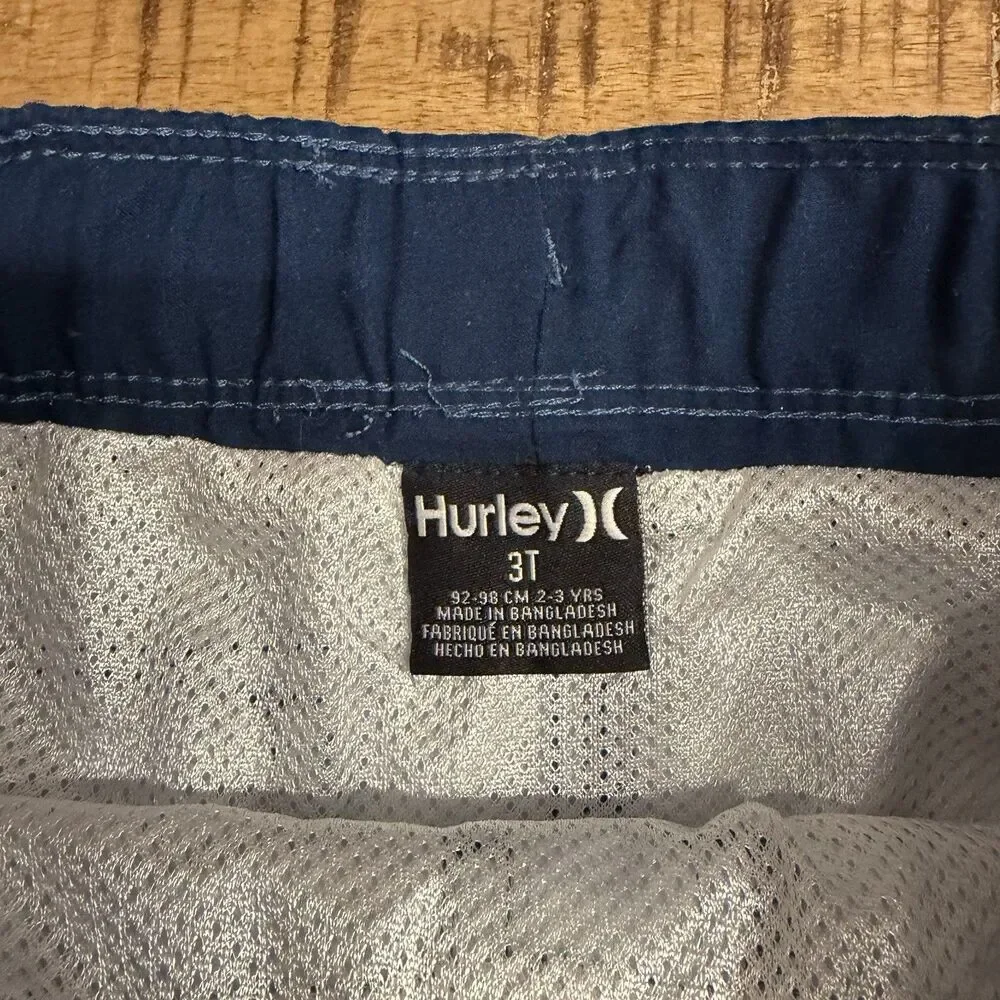 Hurley Boys Checkered Shorts Swimwear Trucks Blue Shorts‎ Smiley Face Size 3T